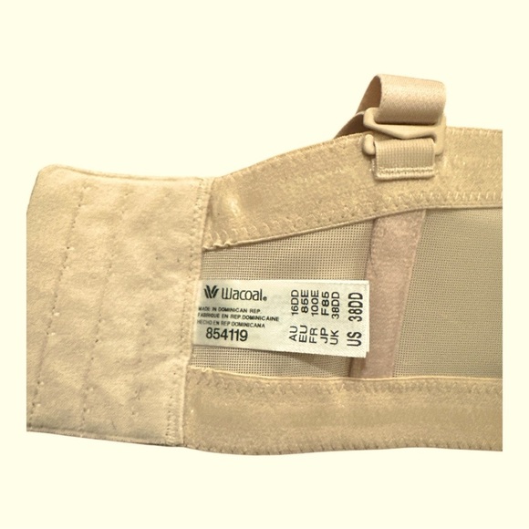Wacoal Red Carpet Strapless Bra 38DD Sand- 854199 - NWT - Picture 7 of 9